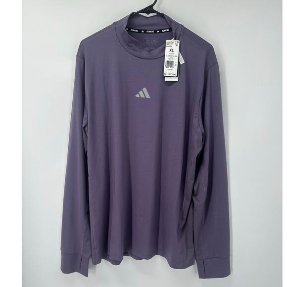 Adidas‎ Men's Ultimate Running Tee XL Shadow Violet Long Sleeve AEROREADY Slim - Picture 1 of 4